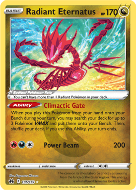 Crown Zenith - 105/159 - Radiant Eternatus - Radiant Holo - Pokemon kaarten Kopen - LuiopZondag TCG Store Assen