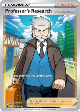 Crown Zenith - 150/159 - Professor's Research (Professor Rowan) - Pokemon kaarten Kopen - LuiopZondag TCG Store Assen