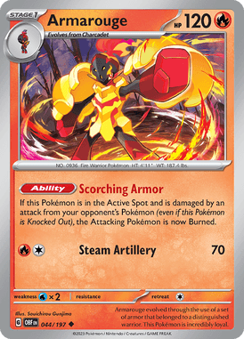 Obsidian Flames - 044/197 - Armarouge - Pokemon kaarten Kopen - LuiopZondag TCG Store Assen