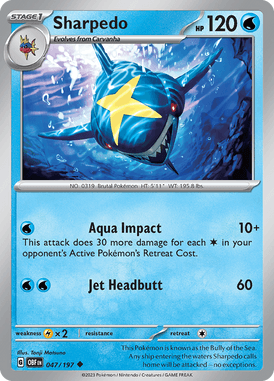 Obsidian Flames - 047/197 - - Pokemon kaarten Kopen - LuiopZondag TCG Store AssenSharpedo