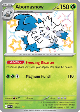 Paldean Fates - 101/091 - - Shiny Pokemon kaarten Kopen - LuiopZondag TCG Store AssenAbomasnow