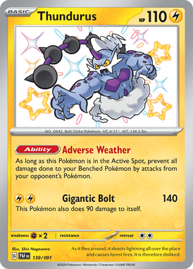 Paldean Fates - 139/091 - Thundurus - Shiny Pokemon kaarten Kopen - LuiopZondag TCG Store Assen