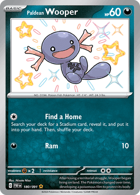 Paldean Fates - 180/091 - Paldean Wooper
- Shiny Pokemon kaarten Kopen - LuiopZondag TCG Store Assen