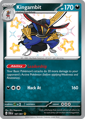 Paldean Fates - 187/091 - Kingambit - Shiny Pokemon kaarten Kopen - LuiopZondag TCG Store Assen