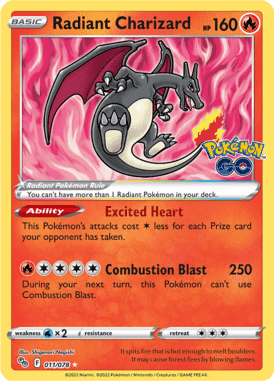 Pokémon GO - 011/078 - Radiant Charizard - LuiopZondag.nl