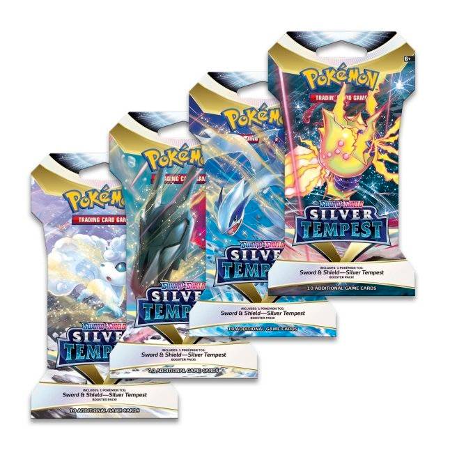 4 x Silver Tempest Sleeved Booster