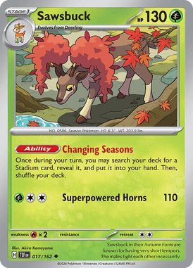 Temporal Forces - 017/162 - Sawsbuck - Losse Pokemon kaartem Kopen - LuiopZondag TCG Store Assen