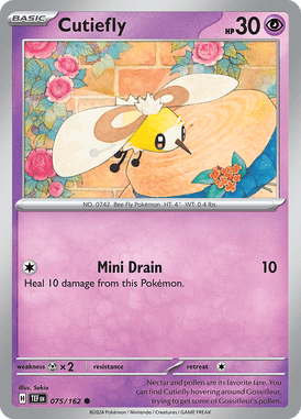 Temporal Forces - 075/162 - Cutiefly - Losse Pokemon kaarten Kopen - LuiopZondag TCG Store Assen