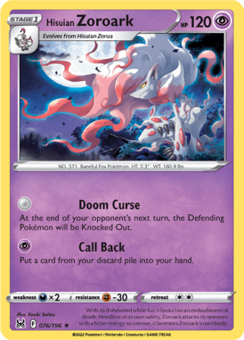Lost Origin - 076/196 - Hisuian Zoroark - LuiopZondag.nl