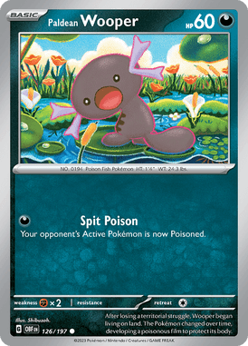 Obsidian Flames - 126/197 - Paldean Wooper - Pokemon kaarten Kopen - LuiopZondag TCG Store Assen