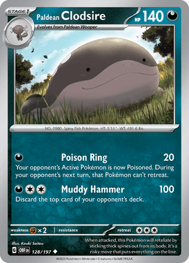 Obsidian Flames - 128/197 - Paldean Clodsire - Pokemon kaarten Kopen - LuiopZondag TCG Store Assen
