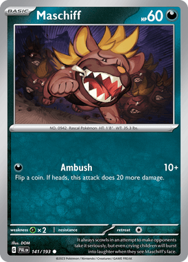 Paldea Evolved - 141/193 - Maschiff - Pokemon kaarten Kopen - LuiopZondag TCG Store Assen