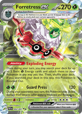 Paldean Fates - 002/091 - Forretress ex