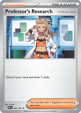 Paldean Fates - 087/091 - Professor's Research (Professor Sada) - Losse Pokemon kaarten Kopen - LuiopZondag TCG Store Assen