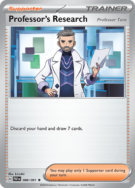 Paldean Fates - 088/091 - Professor's Research (Professor Turo) - Losse Pokemon kaarten Kopen - LuiopZondag TCG Store Assen