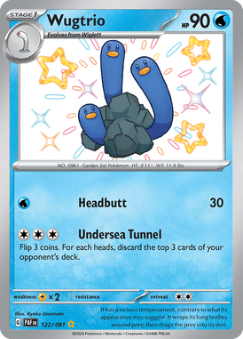 Paldean Fates - 122/091 - Wugtrio - Shiny Pokemon kaarten Kopen - LuiopZondag TCG Store Assen