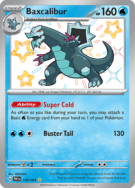 Paldean Fates - 130/091 - Baxcalibur - Shiny Pokemon kaarten Kopen - LuiopZondag TCG Store Assen