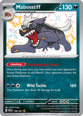 Paldean Fates - 188/091 - Mabosstiff - Shiny Pokemon kaarten Kopen - LuiopZondag TCG Store Assen
