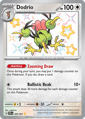 Paldean Fates - 200/091 - Dodrio - Shiny Pokemon kaarten Kopen - LuiopZondag TCG Store Assen