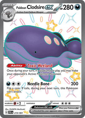 Paldean Fates - 219/091 - Paldean Clodsire ex - Shiny Pokemon kaarten Kopen - LuiopZondag TCG Store Assen