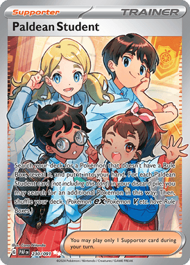 Paldean Fates - 230/091 - Paldean Student - Pokemon kaarten Kopen - LuiopZondag TCG Store Assen

