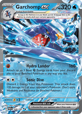 Paradox Rift - 038/182 - Garchomp ex - Pokemon kaarten Kopen - LuiopZondag TCG Store Assen
