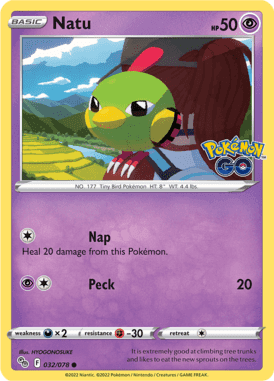 Pokémon GO - 032/078 - Natu - LuiopZondag.nl