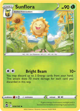 Silver Tempest - 006/195 - Sunflora - Pokemon kaarten Kopen - LuiopZondag TCG Store Assen