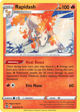 Silver Tempest - 022/195 - Rapidash - Holo
