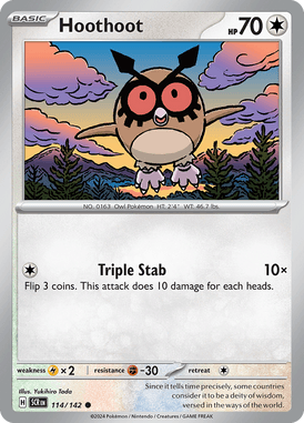 Stellar Crown - 114/142 - Hoothoot - Losse Pokemon Kopen - LuiopZondag TCG Store