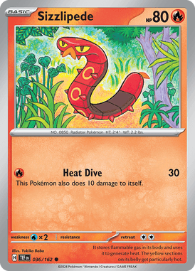Temporal Forces - 036/162 - Sizzlipede - Losse Pokemon kaartem Kopen - LuiopZondag TCG Store Assen