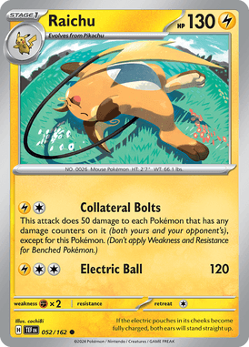 Temporal Forces - 052/162 - Raichu - Losse Pokemon kaartem Kopen - LuiopZondag TCG Store Assen