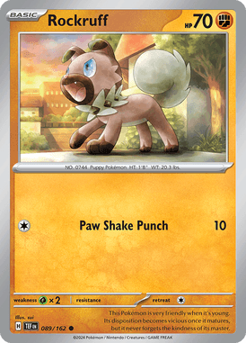 Temporal Forces - 089/162 - Rockruff - Losse Pokemon kaarten Kopen - LuiopZondag TCG Store Assen