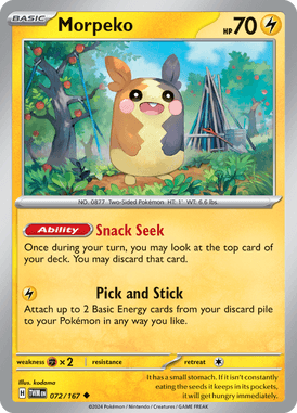 Twilight Masquerade - 072/167 - Morpeko - Losse Pokemon Kopen - LuiopZondag TCG Store Assen
