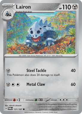 Twilight Masquerade - 121/167 - Lairon - Losse Pokemon Kopen - LuiopZondag TCG Store Assen
